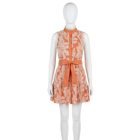 ENTRO Dresses & Skirts - NEW ENTRO celestine embroidered lace mini dress in rust